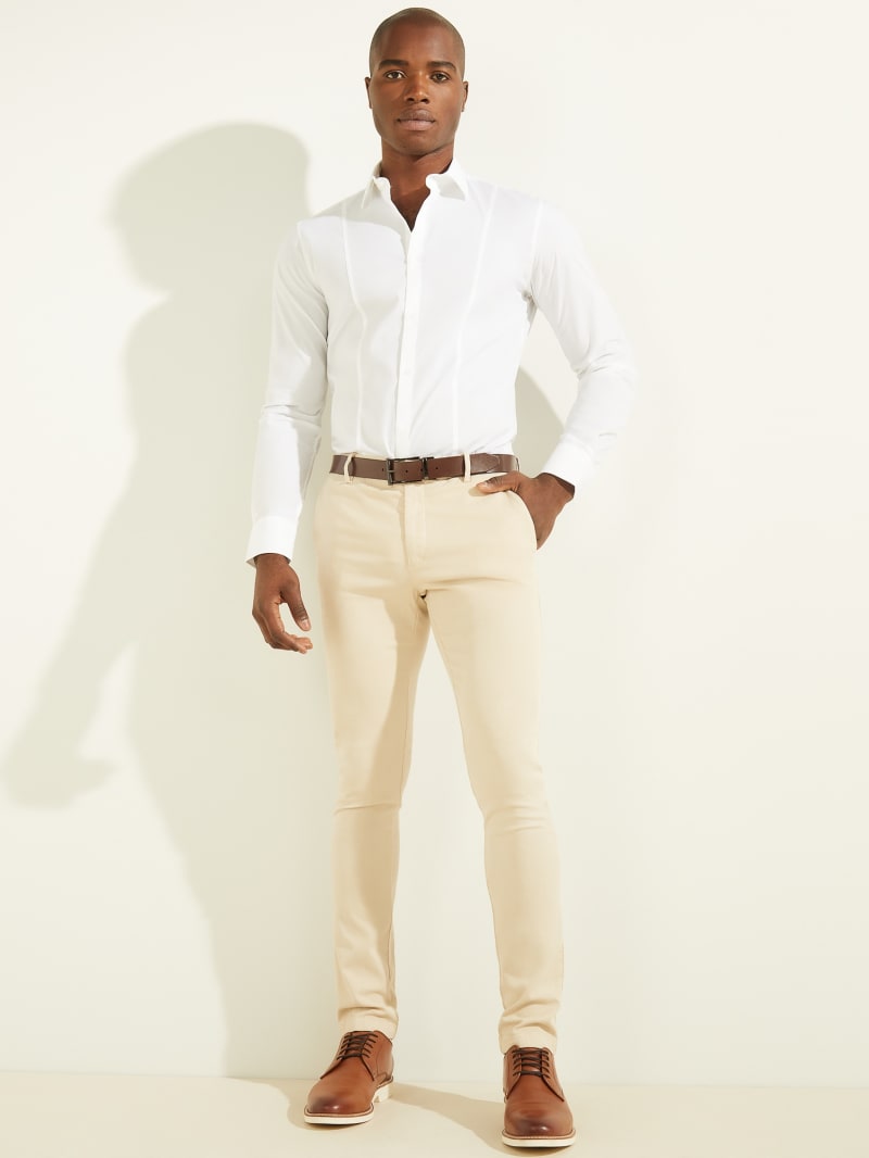 Beige Men's Guess Easy Chino Pants | 3859716-ET