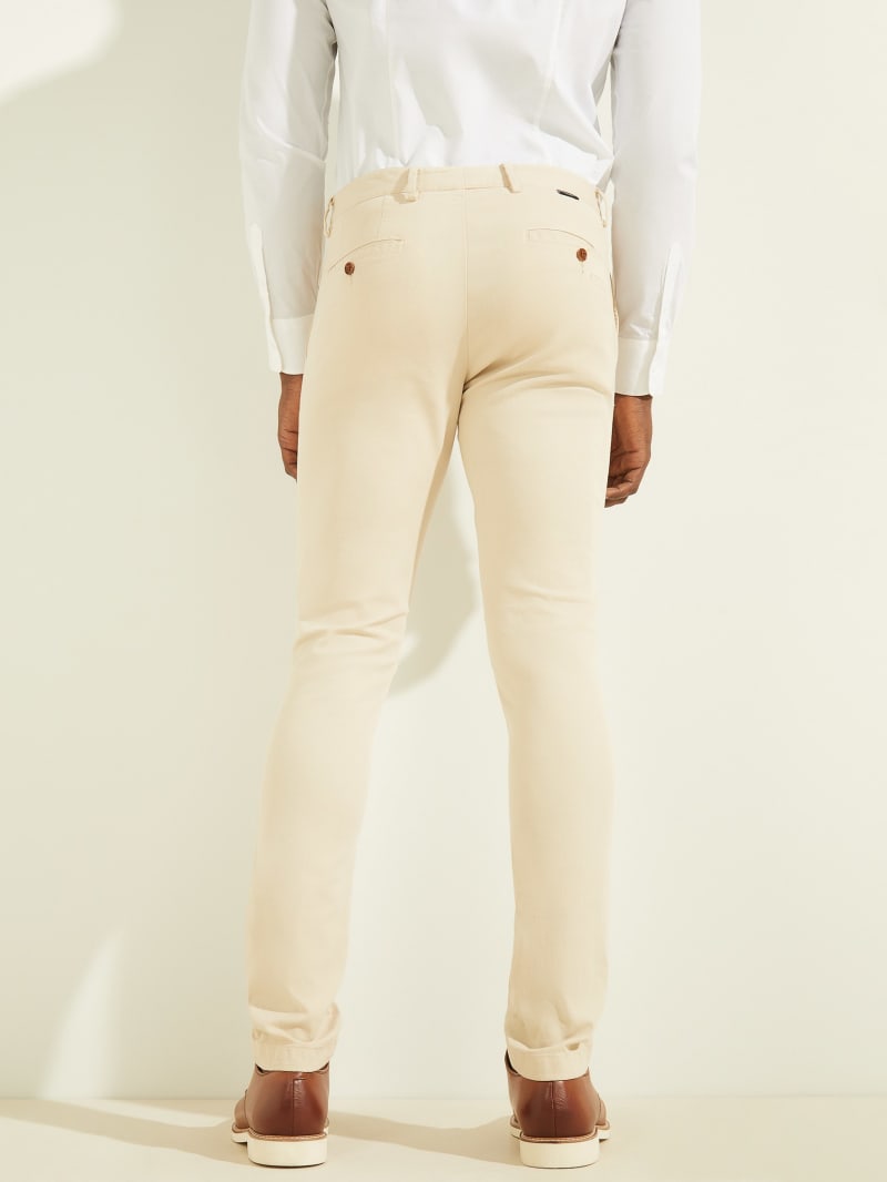 Beige Men's Guess Easy Chino Pants | 3859716-ET