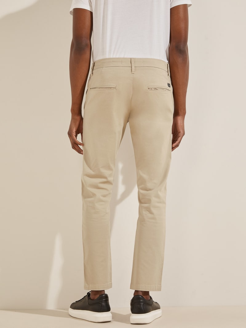 Beige Men's Guess Myron Twill Skinnys Pants | 2580394-IC