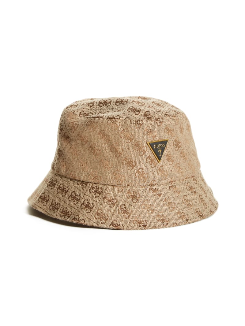 Beige Men's Guess Vezzola Logo Bucket Hats | 6049821-NI