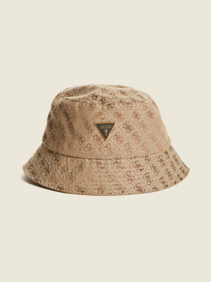 Beige Men\'s Guess Vezzola Logo Bucket Hats | 6049821-NI