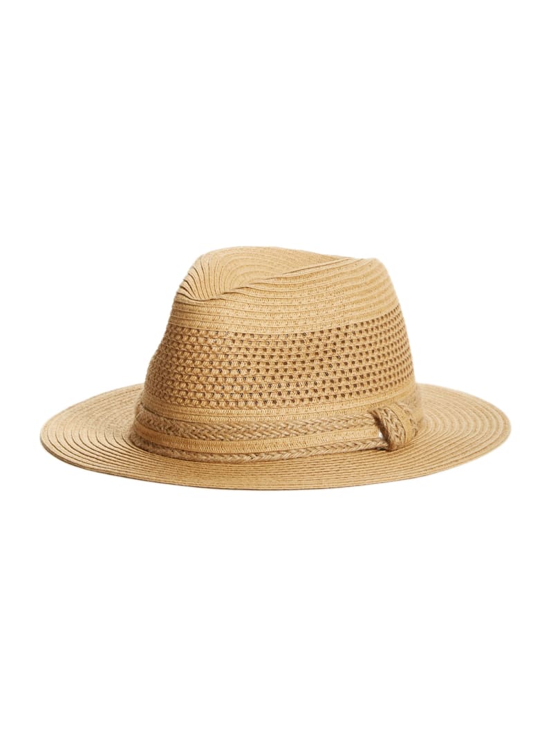 Beige Women's Guess Bora Straw Panama Hats | 3069245-AV