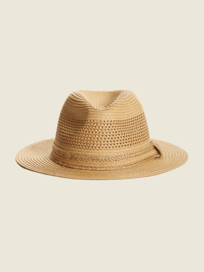 Beige Women\'s Guess Bora Straw Panama Hats | 3069245-AV