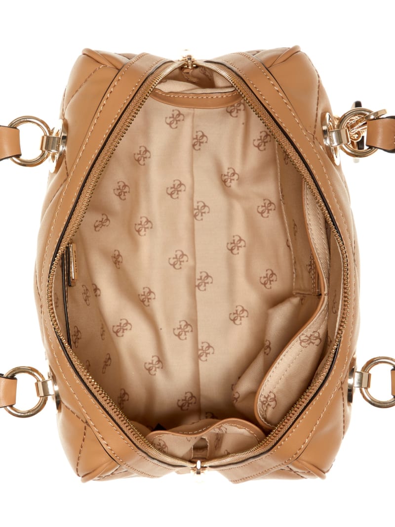 Beige Women's Guess Cessily Box Satchel Bags | 3198274-JL