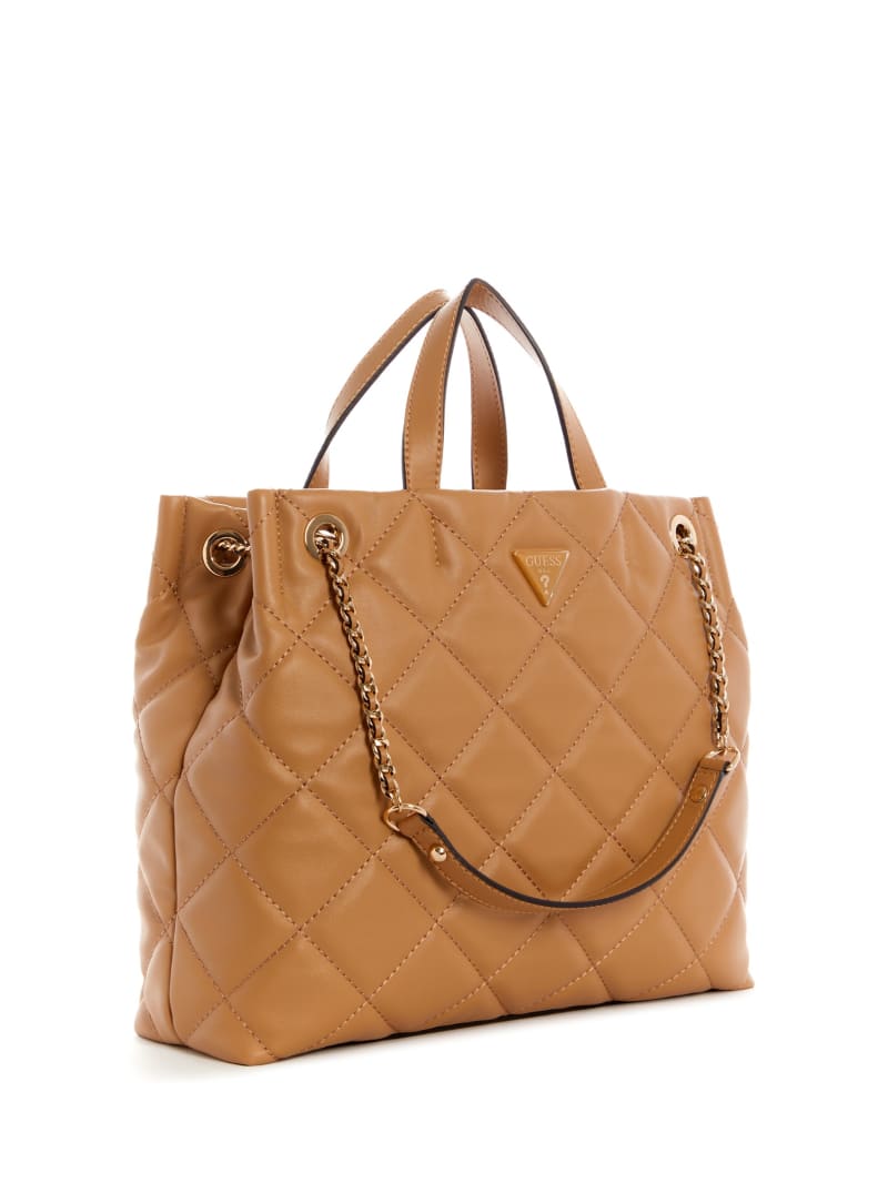 Beige Women's Guess Cessily Girlfriend Tote Bags | 8937165-QS