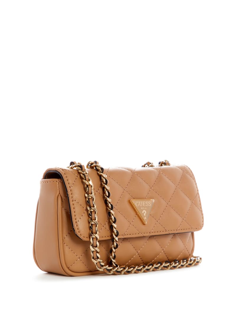 Beige Women's Guess Cessily Quilted Convertible Mini Bag | 0913857-ID