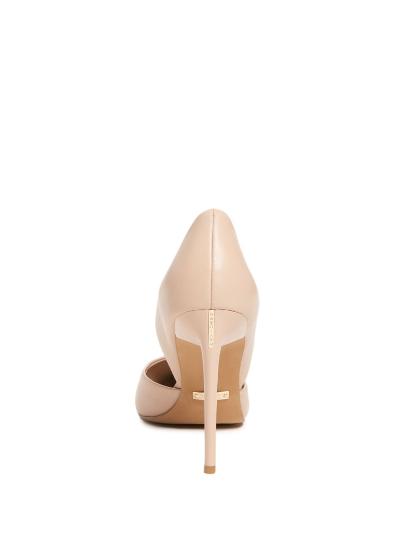 Beige Women's Guess Heartbreaker Leather d'Orsay Pumps | 0754293-TC