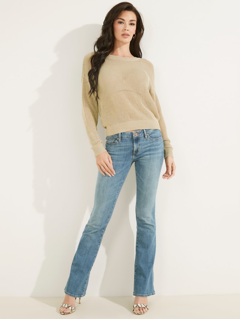 Beige Women's Guess Kara Open Stitch Sweaters | 2076518-XQ