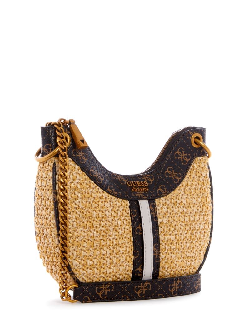 Beige Women's Guess Kasinta Raffia Mini Bag | 7634580-XS