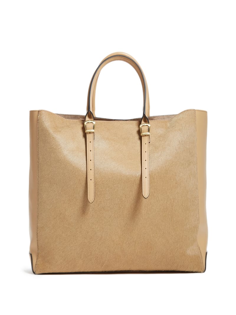 Beige Women's Guess Lady Luxe Leather Tote Bags | 5712094-UF