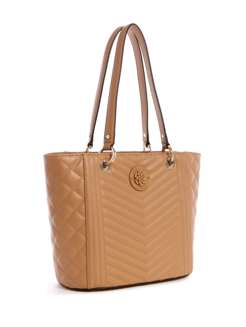 Beige Women's Guess Noelle Small Elite Tote Bags | 8134920-RJ