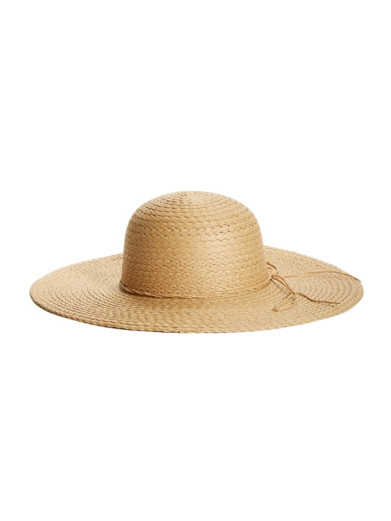 Beige Women's Guess Vera Floppy Straw Hats | 4257981-WF