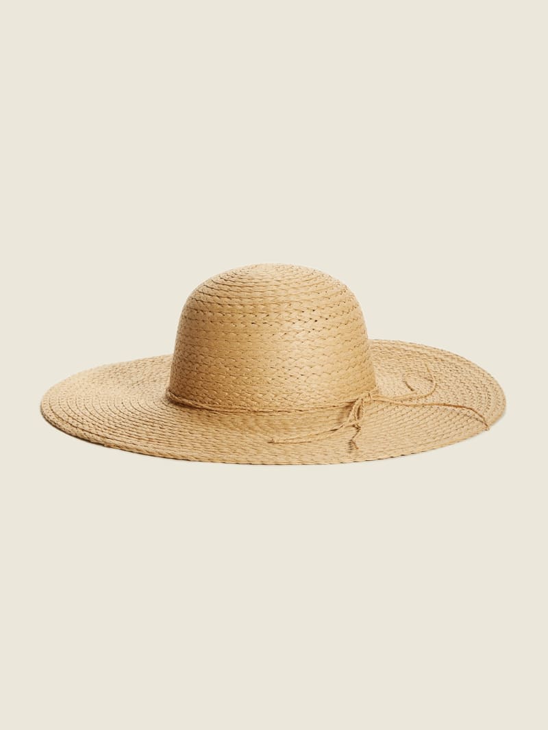 Beige Women\'s Guess Vera Floppy Straw Hats | 4257981-WF