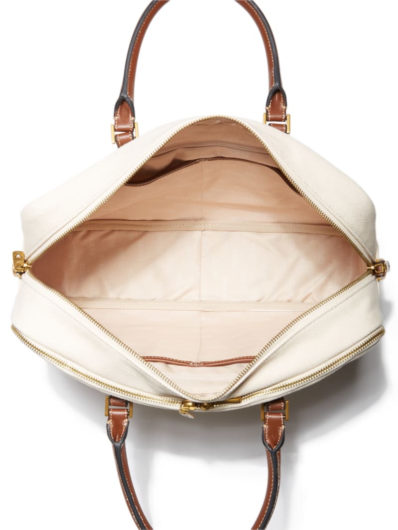 Beige Women's Guess Wanderluxe Travel Bags | 2960413-OC