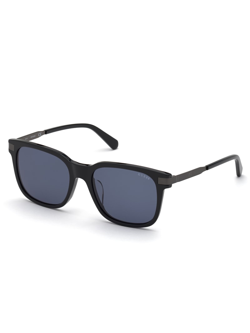 Black / Blue Men's Guess Frosted Square Sunglasses | 2385491-JA