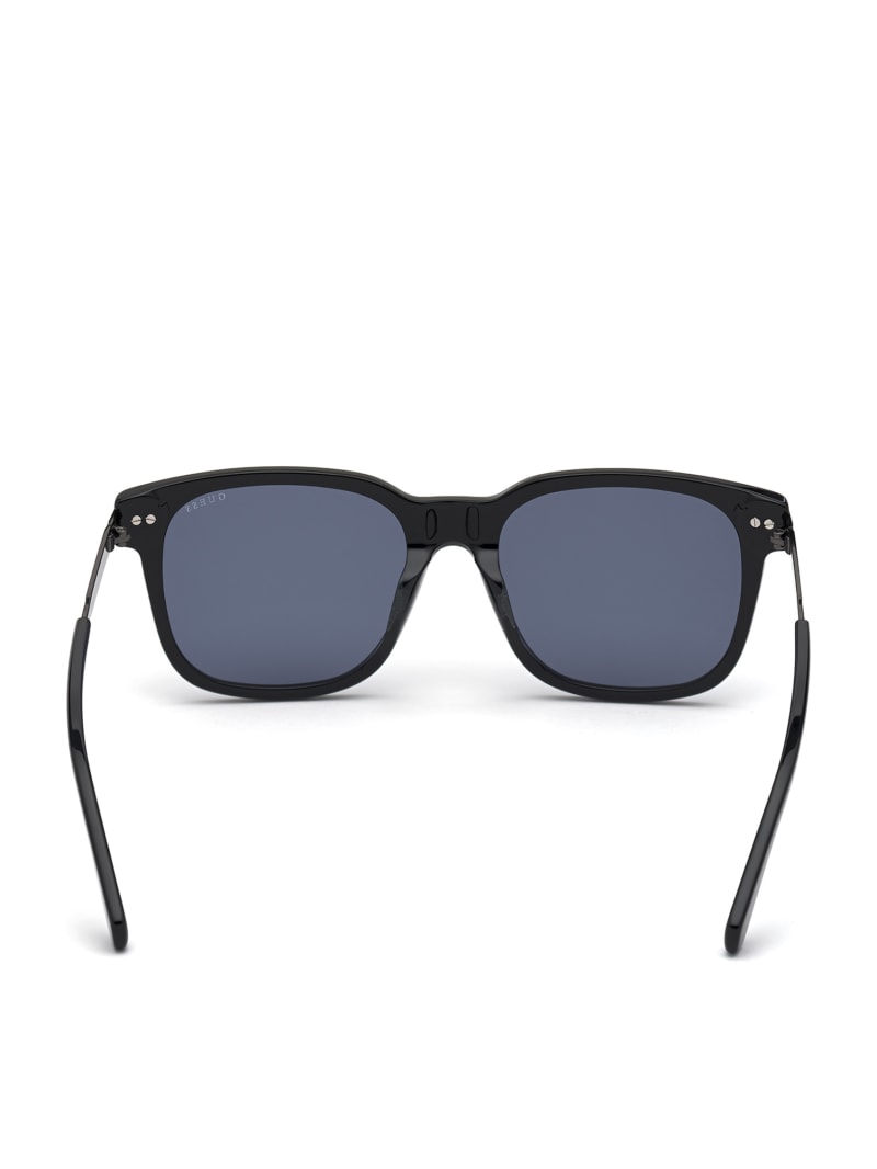 Black / Blue Men's Guess Frosted Square Sunglasses | 2385491-JA