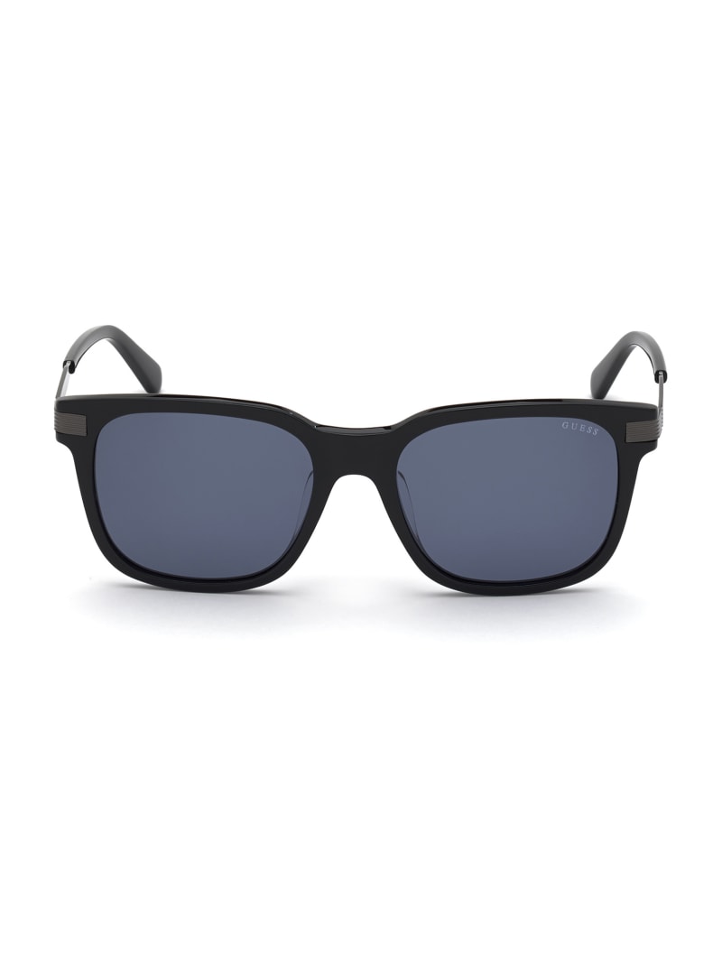 Black / Blue Men\'s Guess Frosted Square Sunglasses | 2385491-JA