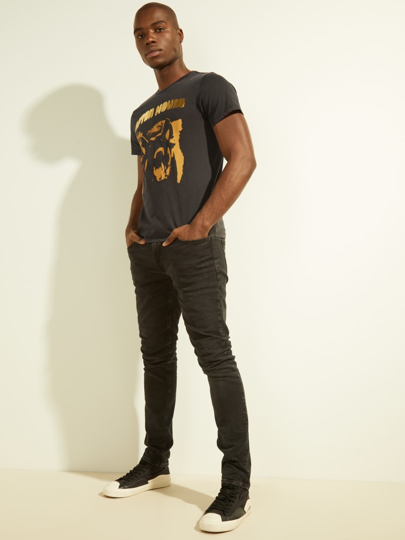 Black Men's Guess After Hours Tee T Shirts | 2058194-UE