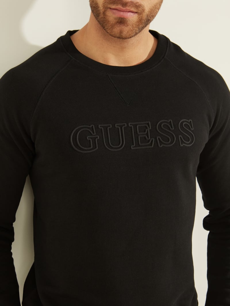 Black Men's Guess Aldwin Sweatshirts | 9428105-OG