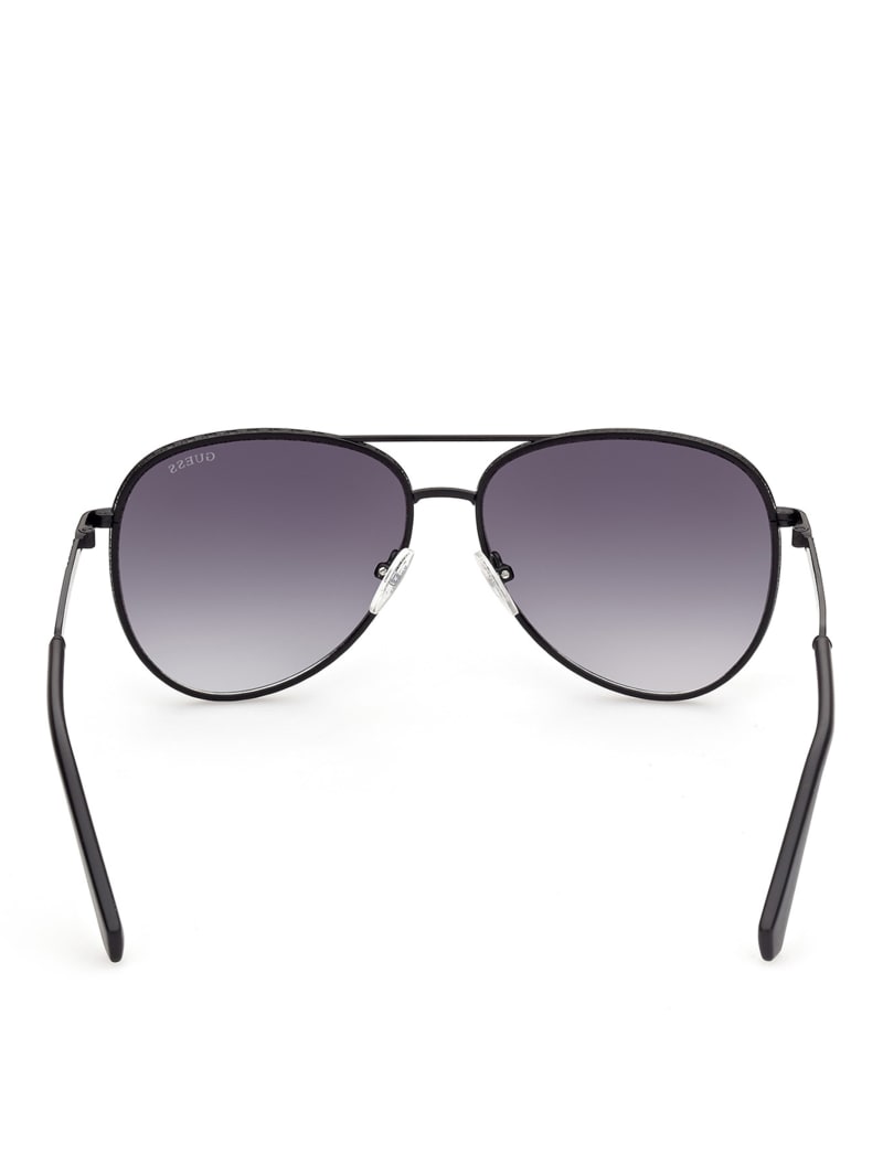 Black Men's Guess Aviator Sunglasses | 2058467-DS