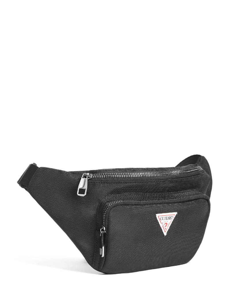 Black Men's Guess Canvas Fanny Pack Bags | 9521064-QJ