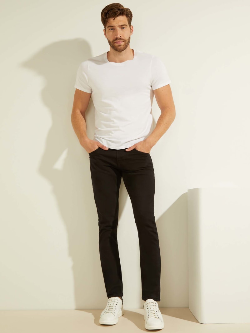 Black Men's Guess Classic Solid Skinny Pants | 1625780-XP