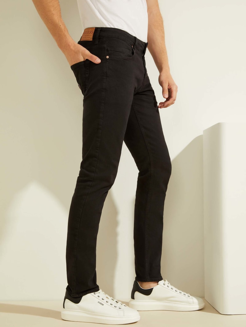 Black Men's Guess Classic Solid Skinny Pants | 1625780-XP