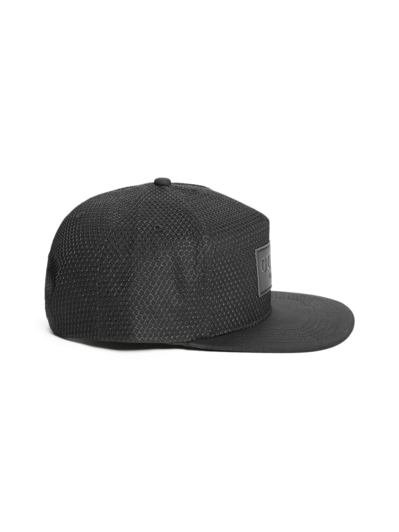 Black Men's Guess Dave Mesh Flat Brim Snapback Hats | 3586149-WD