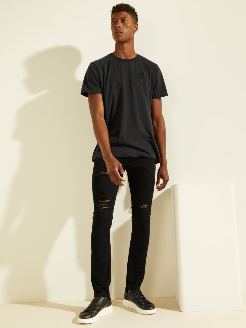 Black Men's Guess Destroyed Skinny Pants | 2847351-EG