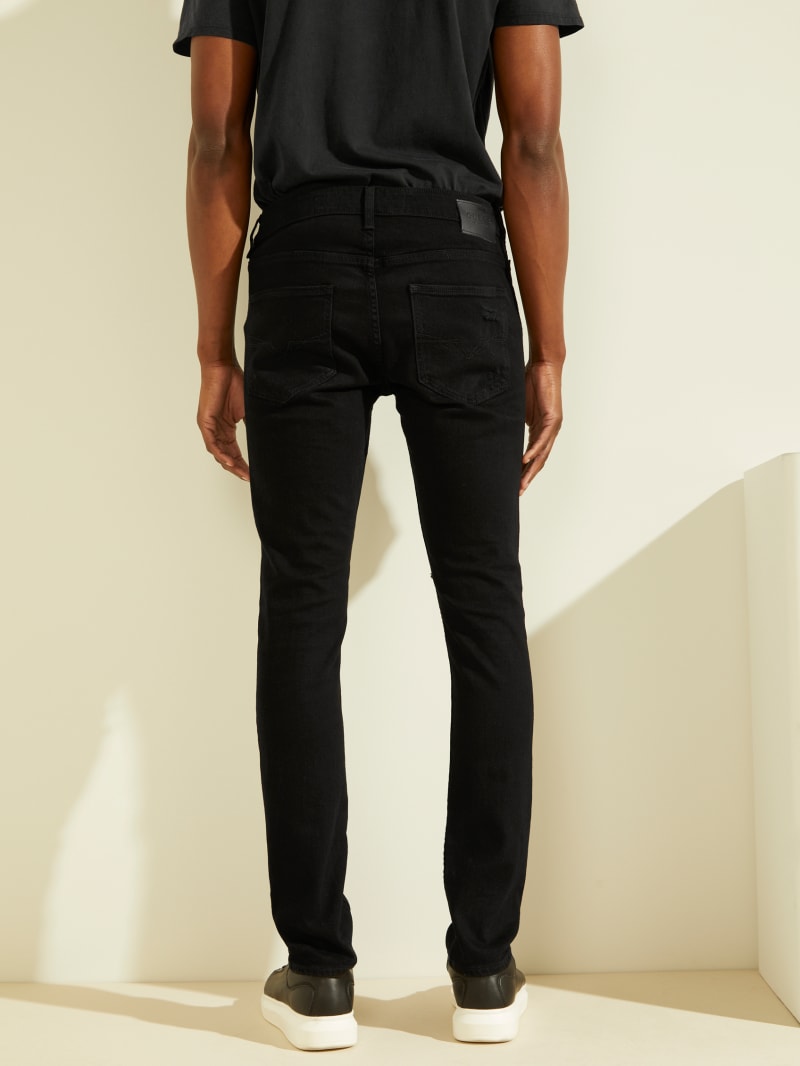 Black Men's Guess Destroyed Skinny Pants | 2847351-EG