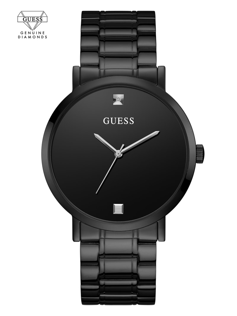 Black Men\'s Guess Diamond Analog Watches | 0725819-XN