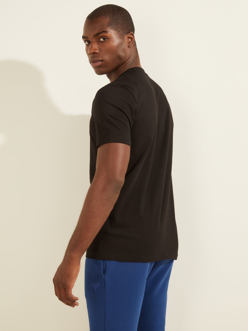 Black Men's Guess Eco Alphy Active Tee T Shirts | 3027859-IA