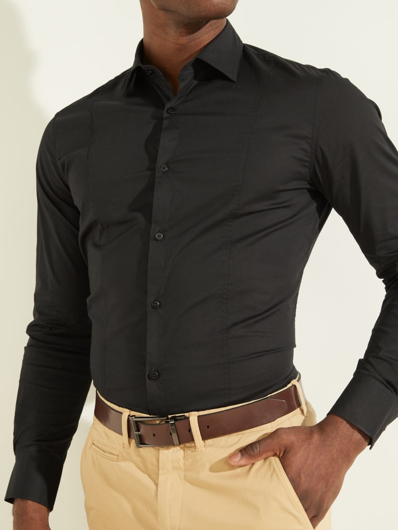 Black Men's Guess Eco Oliver Shirts | 4837210-CA