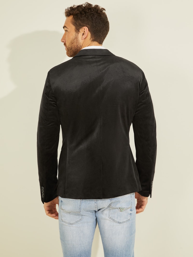 Black Men's Guess Fulham Velvet Jackets | 1794258-MB