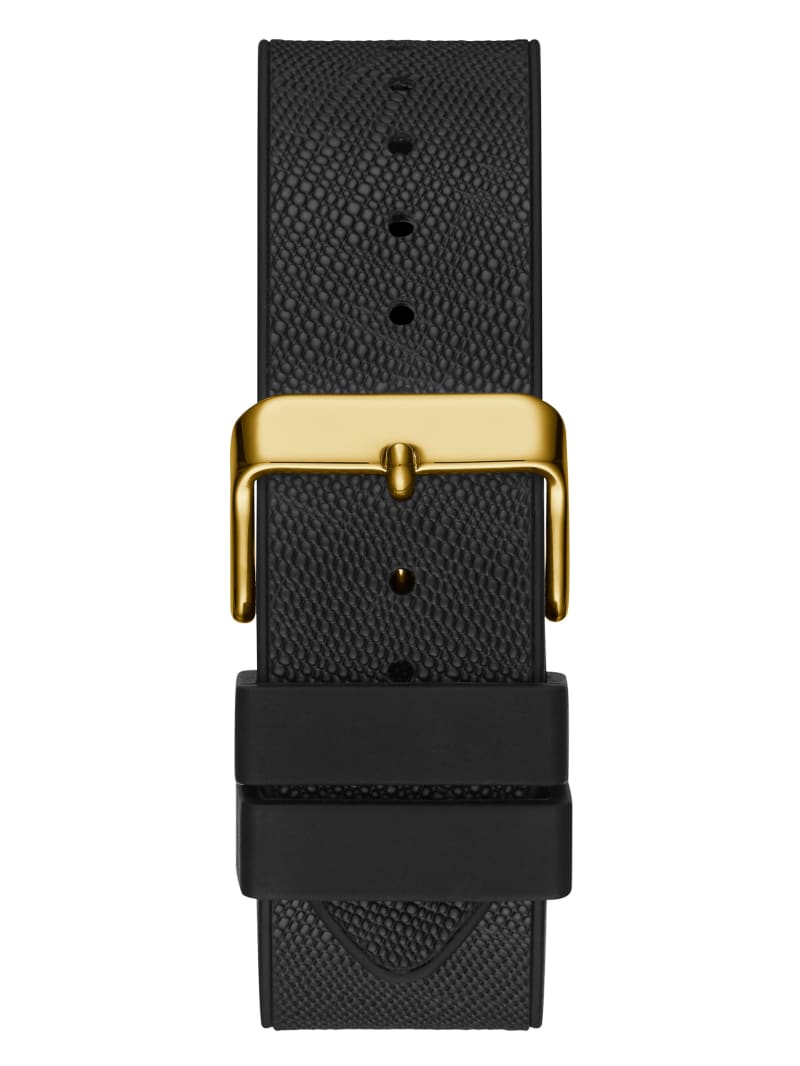 Black Men's Guess Gold-Tone Crystal Multifunction Watches | 0697435-AQ