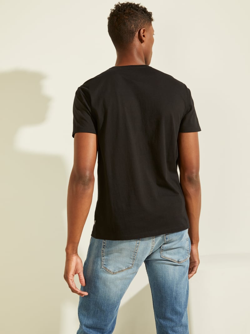 Black Men's Guess Hologram Logo Tee T Shirts | 0813725-YJ