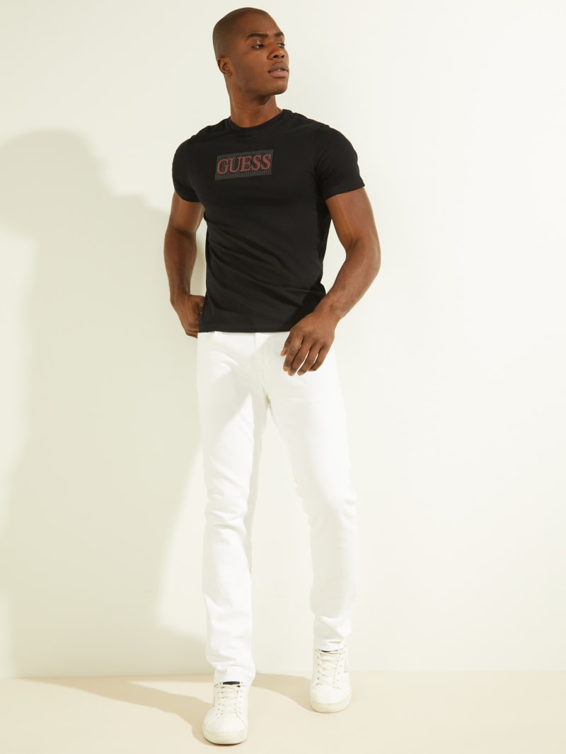 Black Men's Guess Logo Tee T Shirts | 1870295-TL