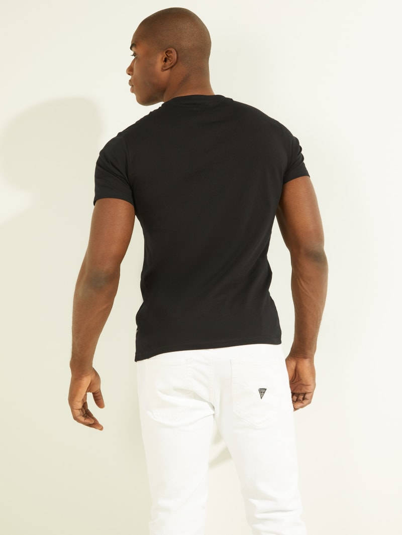 Black Men's Guess Logo Tee T Shirts | 1870295-TL