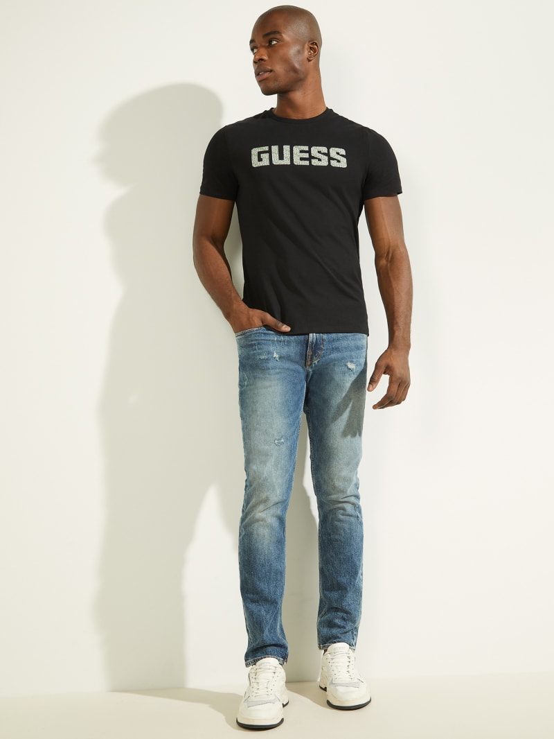 Black Men's Guess Magick Logo Tee T Shirts | 8617503-RZ