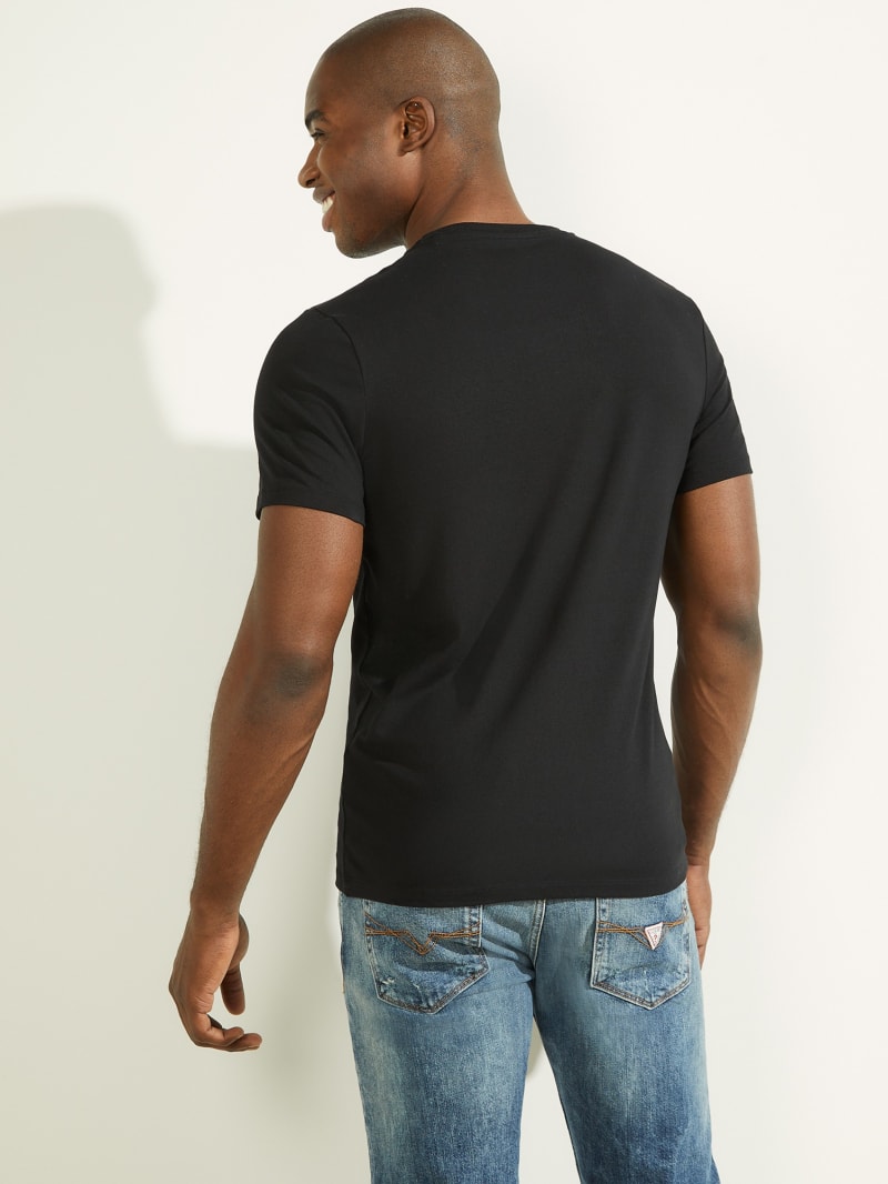 Black Men's Guess Magick Logo Tee T Shirts | 8617503-RZ