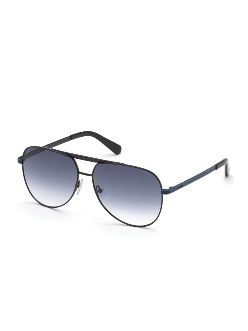 Black Men's Guess Manny Aviator Sunglasses | 8562794-BH