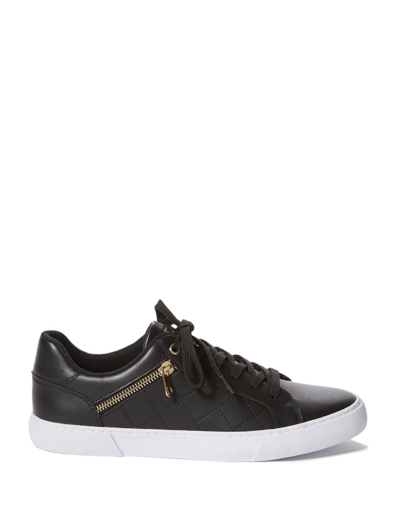 Black Men's Guess Myran Zip Low-Top Sneakers | 8935762-TM