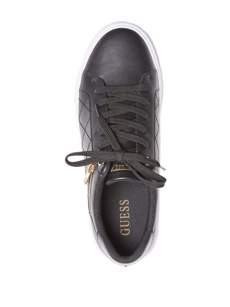 Black Men's Guess Myran Zip Low-Top Sneakers | 8935762-TM