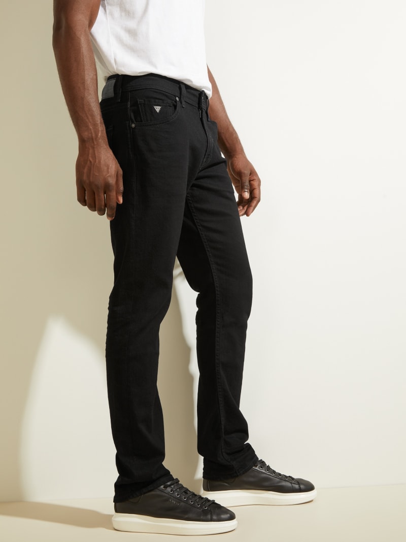 Black Men's Guess Regular Straight Pants | 1964237-XY