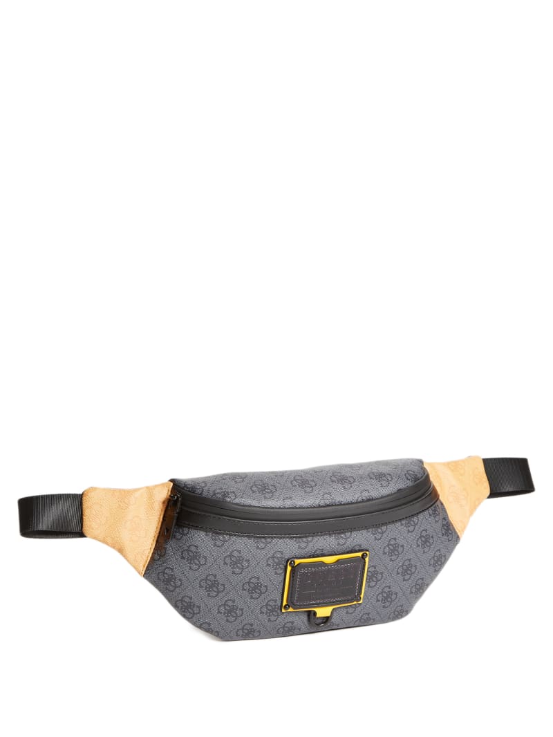 Black Men's Guess Salameda Fanny Pack Bags | 2894703-NJ