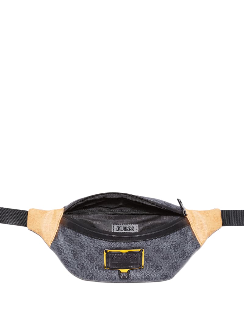 Black Men's Guess Salameda Fanny Pack Bags | 2894703-NJ