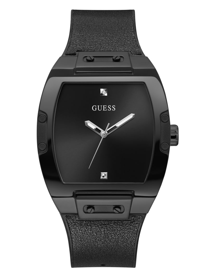 Black Men\'s Guess Silicone Barrel Analog Watches | 7450968-EU