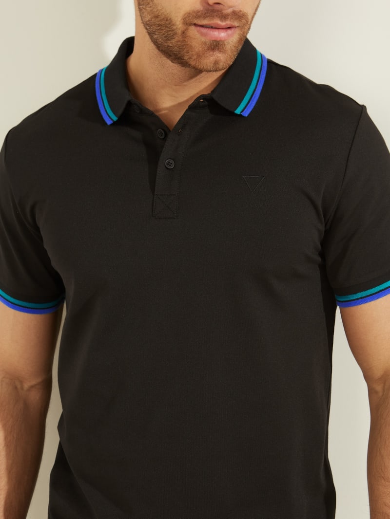 Black Men's Guess Sports Pique Shirts | 1820479-FD