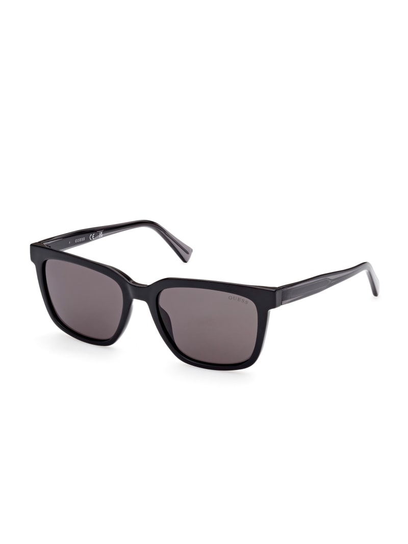 Black Men's Guess Square Sunglasses | 1032654-QN