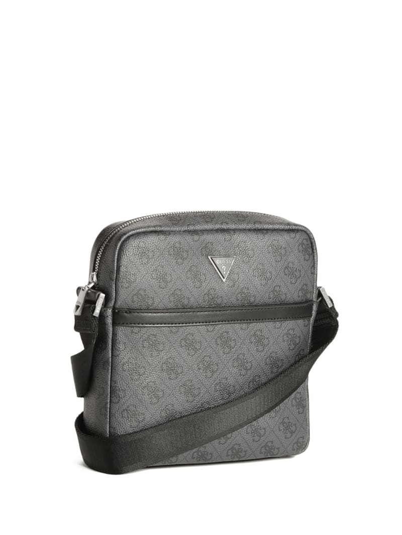 Black Men's Guess Vezzola Smart Flat Logo Bags | 3964578-HE